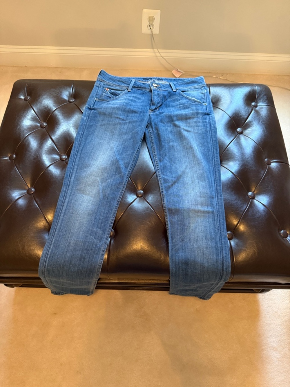 Hudson Jeans Mid-Blue Straight Leg Denim